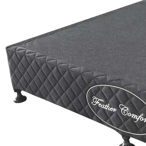 Mattress Base Ensemble Queen Size Solid Wooden Slat in Charcoal with Removable Cover