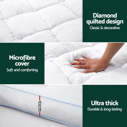 Mattress Topper Pillowtop Bamboo 10cm King