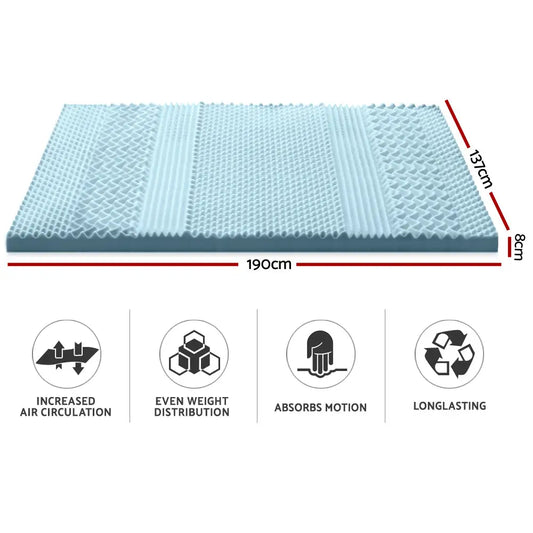 Memory Foam Mattress Topper 7-zone 8cm Double