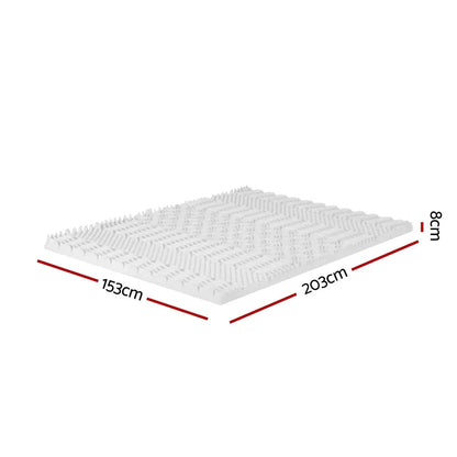 Memory Foam Mattress Topper 7-zone Airflow Pad 8cm Queen White