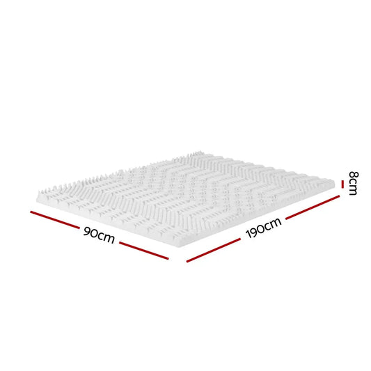 Memory Foam Mattress Topper 7-zone Airflow Pad 8cm Single White