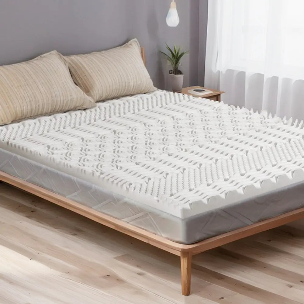 Memory Foam Mattress Topper 7-zone Airflow Pad 8cm Single White