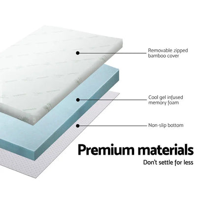 Memory Foam Mattress Topper Cool Gel 8cm Double