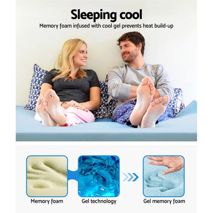 Memory Foam Mattress Topper Cool Gel 8cm Single