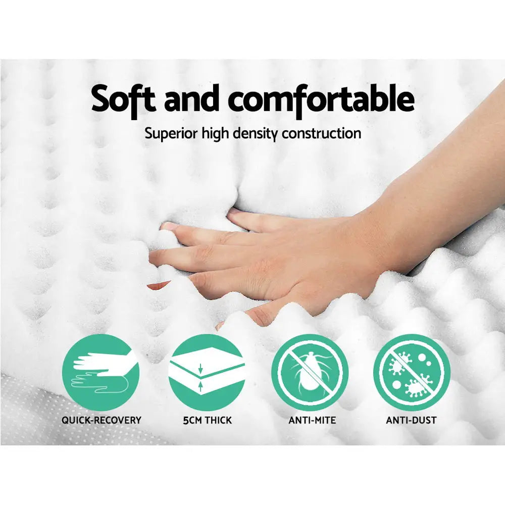 Memory Foam Mattress Topper Egg Crate 5cm Double