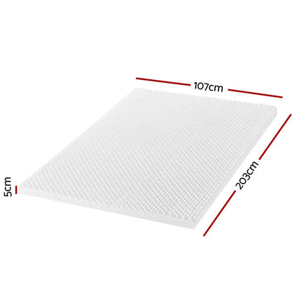 Memory Foam Mattress Topper Egg Crate 5cm King Single