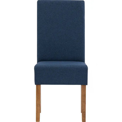 Mesi Dining Chair X2 - Natural Colour Legs Blue Challis Fabric Upholstery