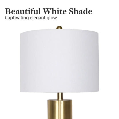 Metal and Marble Table Lamp in Black