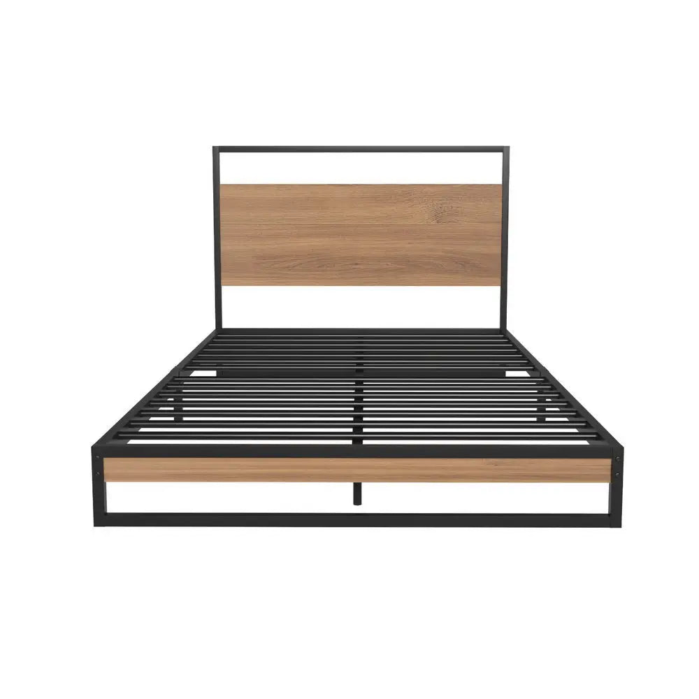 Metal Bed Frame King Single Size Beds Platform with Mattress