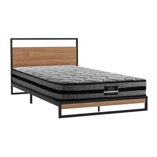 Metal Bed Frame Single Size Beds Platform with Mattress