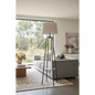 Metal Etagere Floor Lamp Shade Shelf in Wood Finish