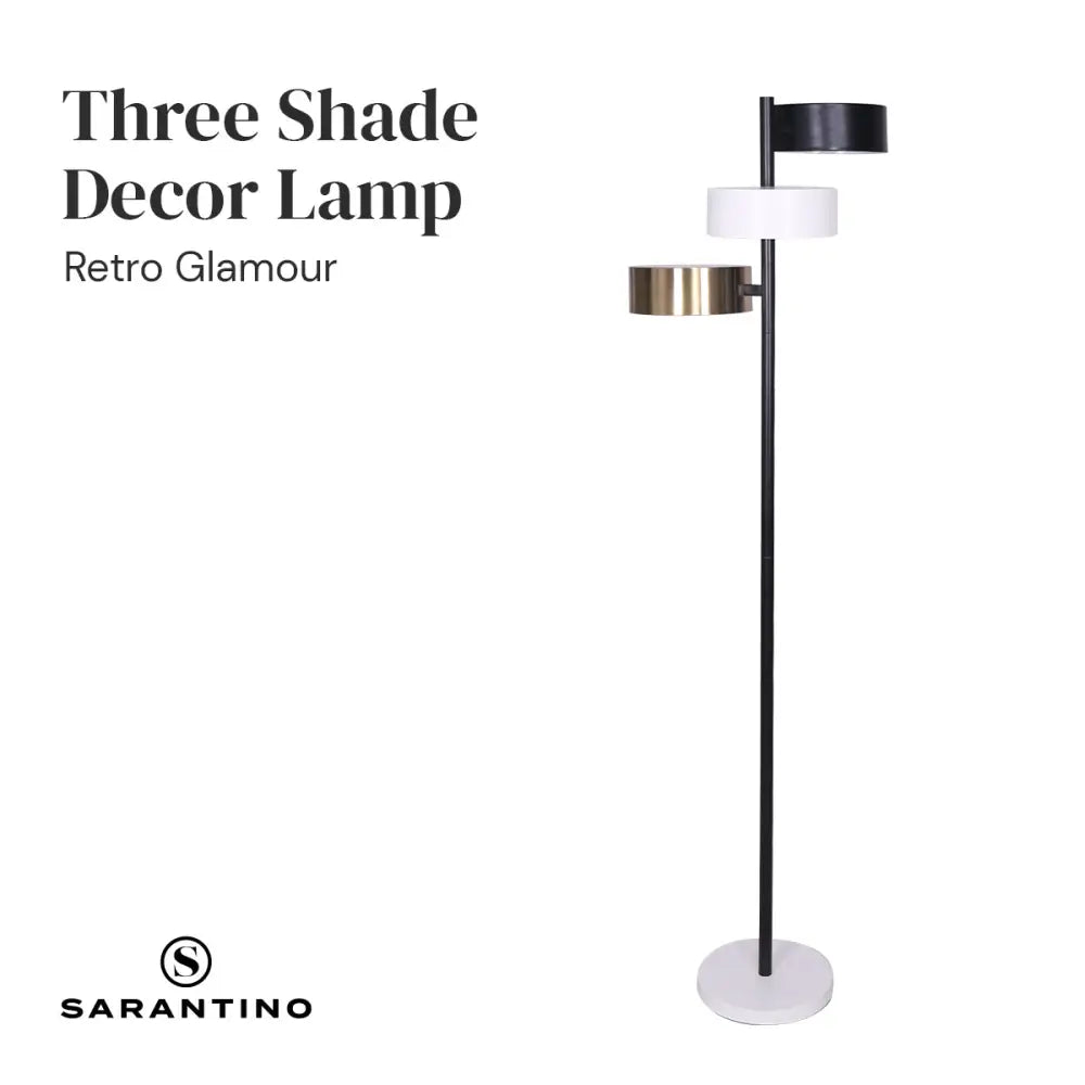 Metal Floor Lamp with 3 Swirl Shades