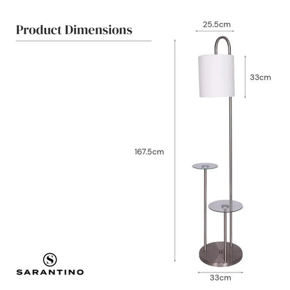 Metal Floor Lamp with Glass Shelves