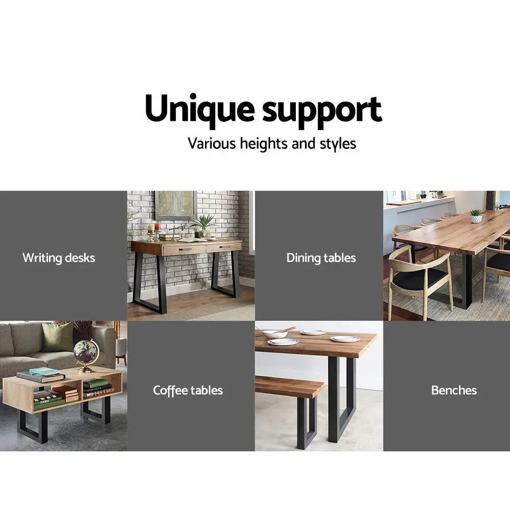 Metal Table Legs Diy Rectangular 40x30cm Set of 2