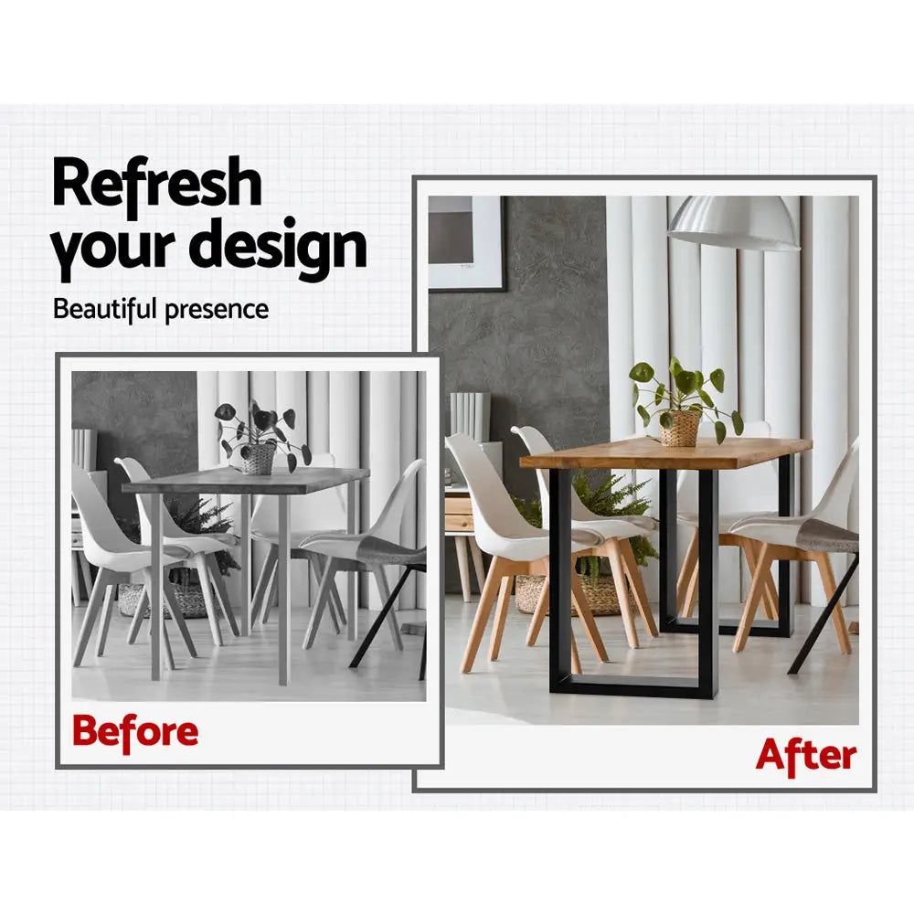 Metal Table Legs Diy Rectangular 71x50cm Set of 2