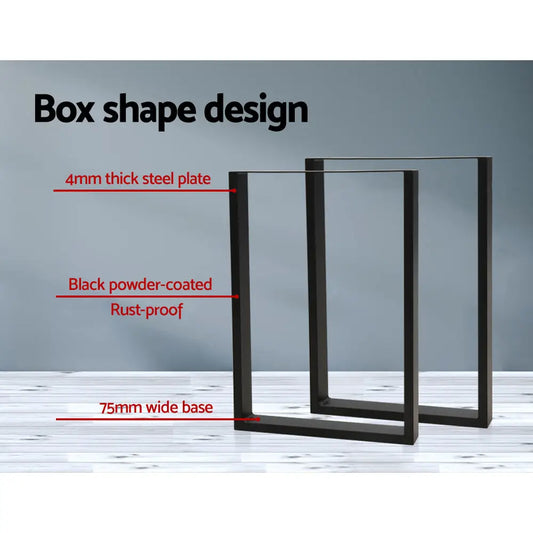 Metal Table Legs Diy Rectangular 71x50cm Set of 2