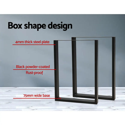 Metal Table Legs Diy Rectangular 71x50cm Set of 2