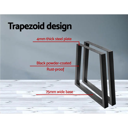 Metal Table Legs Diy Trapezoid 65x90cm Set of 2