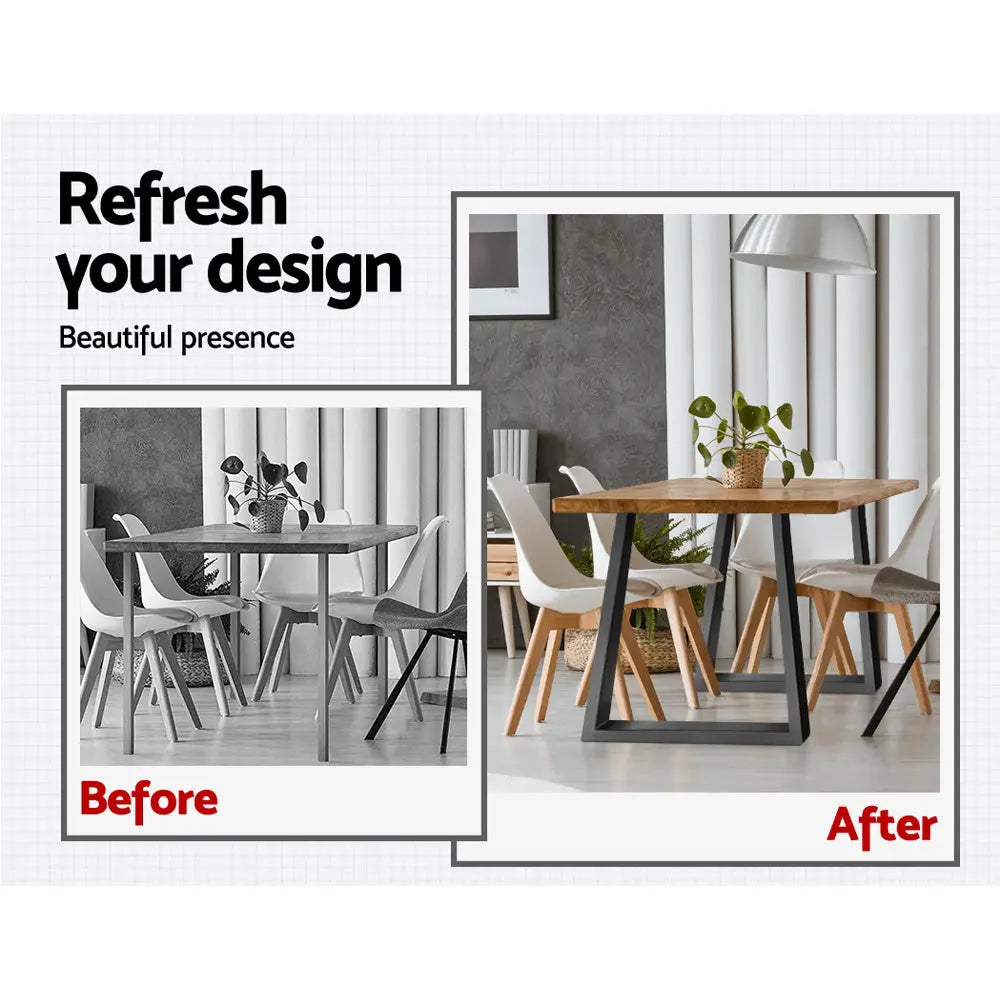 Metal Table Legs Diy Trapezoid 65x90cm Set of 2