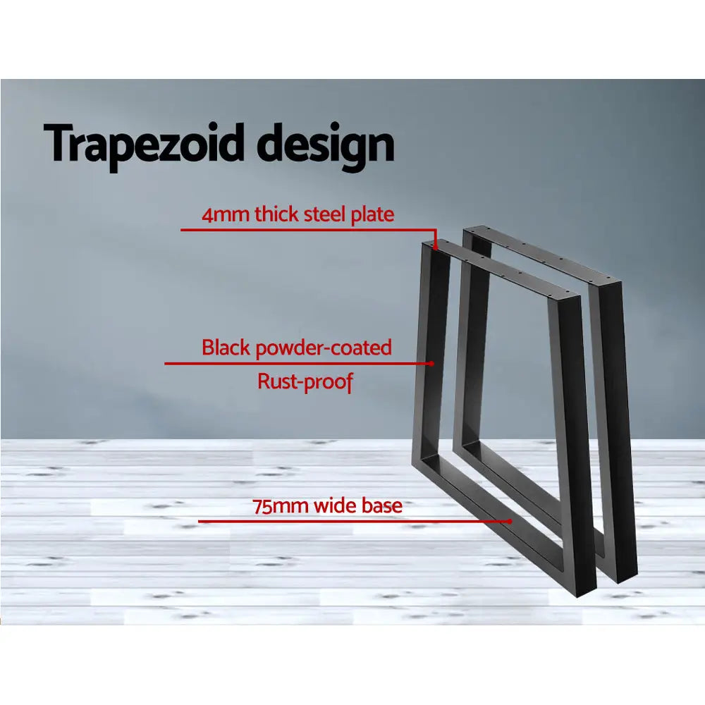 Metal Table Legs Diy Trapezoid 65x90cm Set of 2