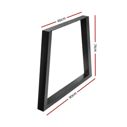 Metal Table Legs Diy Trapezoid 65x90cm Set of 2