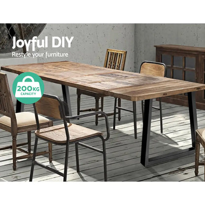 Metal Table Legs Diy Trapezoid 65x90cm Set of 2