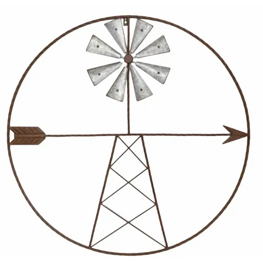 Metal Windmill Wall Art 91x91cm