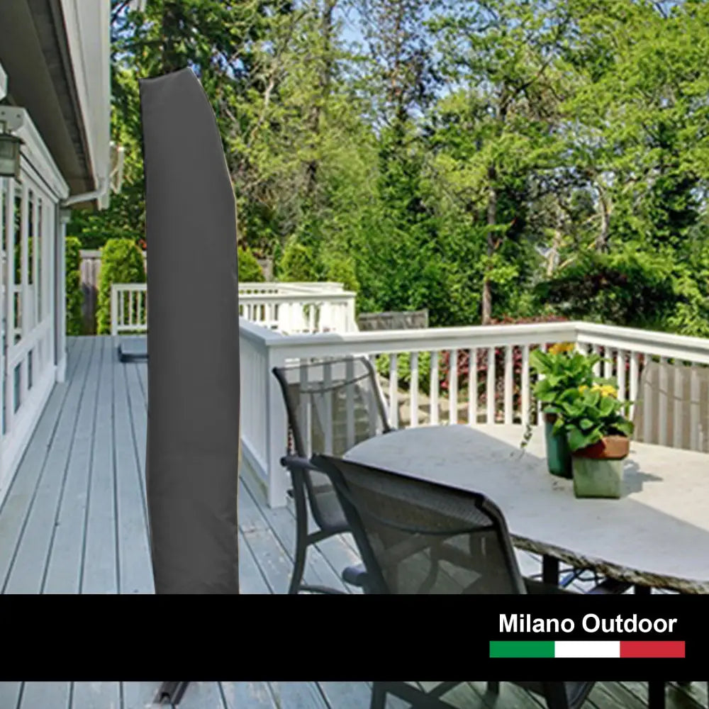 Milano 3m Outdoor Umbrella Cantilever with Protective Cover Patio Garden Shade - Charcoal