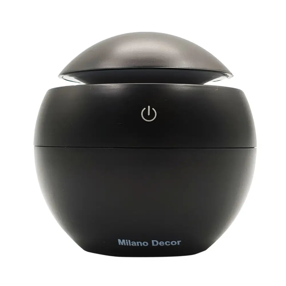 Milano Ultrasonic Usb Diffuser with 10 Aroma Oils Humidifier Led Light 130ml - Black
