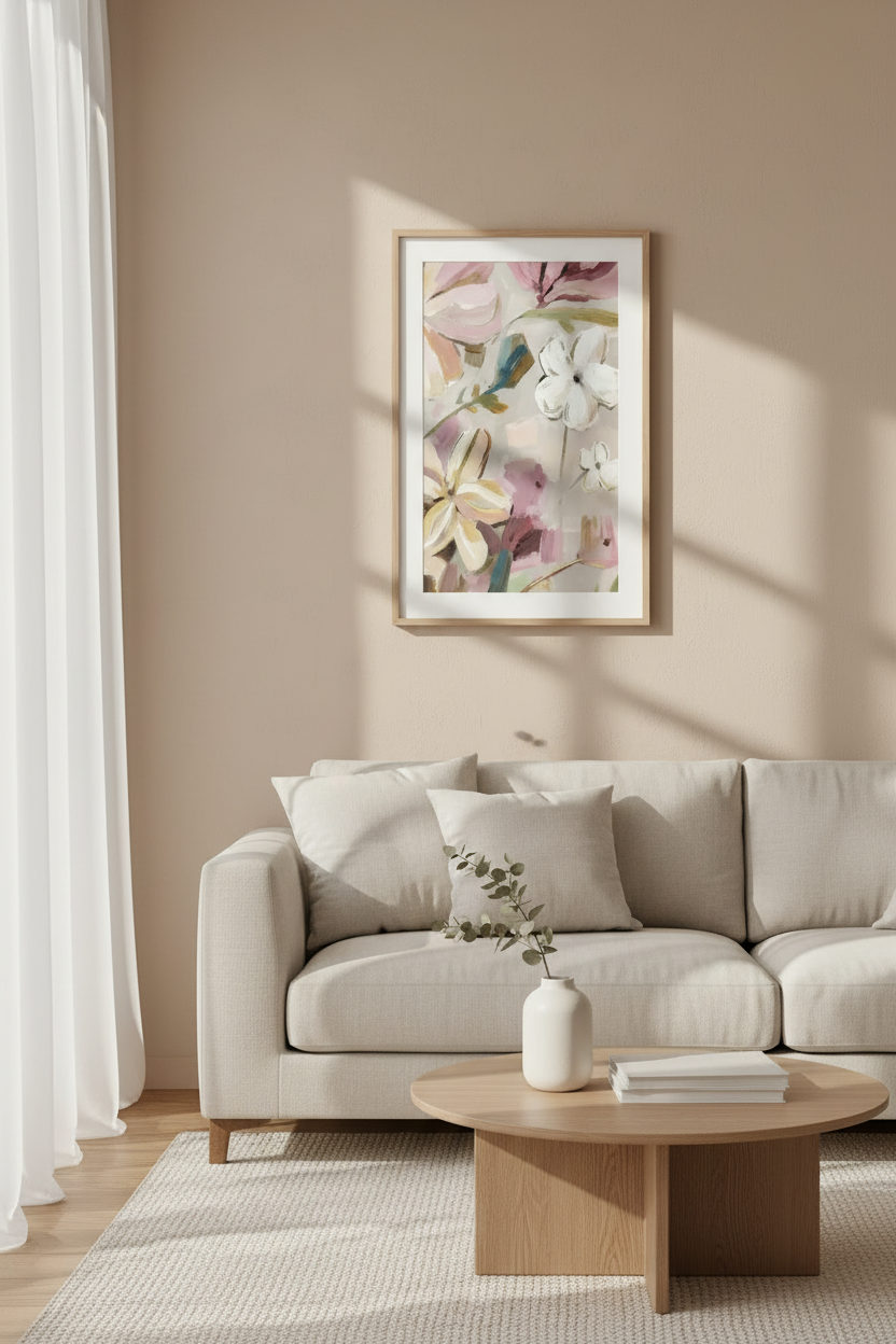 soft abstract floral wall art australia