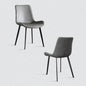 Minimal List Dining Chairs Pu Retro Chair Cafe Kitchen Modern Metal Legs x 2 Grey