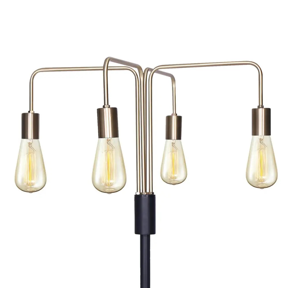Modern Exposed Bulb 4-arm Industrial Light Floor Lamp