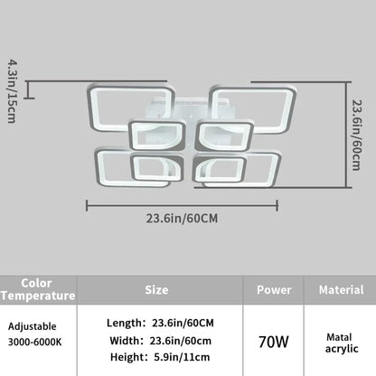 Modern Led Ceiling Light Dimmable with Remote Control