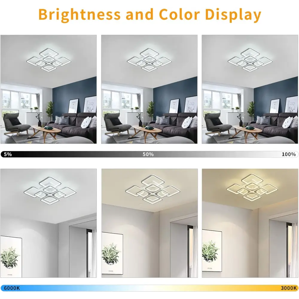 Modern Led Ceiling Light Dimmable with Remote Control