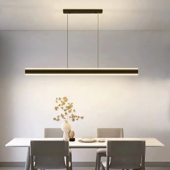 Modern Minimalist Trapezoid Pendant Light Adjustable Led Bar Black