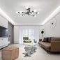 Modern Semi Flush Chandelier 8 Light Black