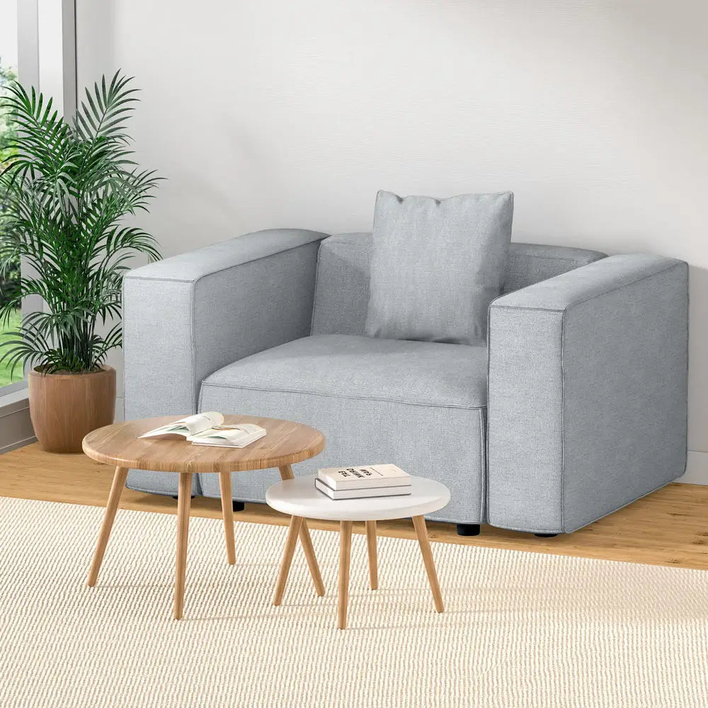 Modular Sofa Chaise Set 1-seater Grey