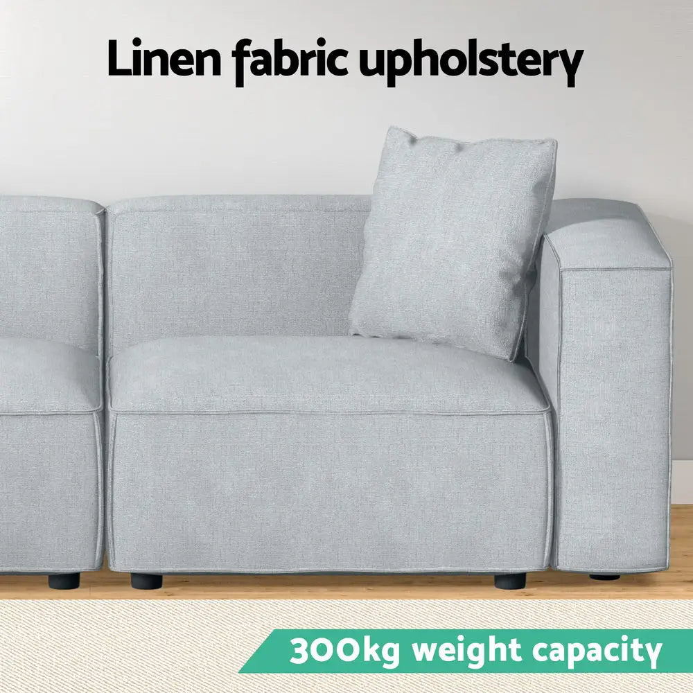 Modular Sofa Chaise Set 2-seater Grey
