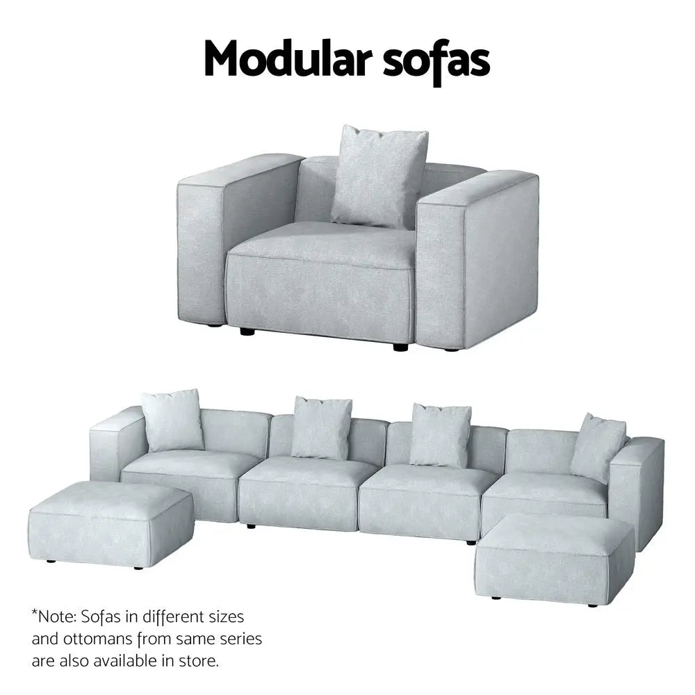 Modular Sofa Chaise Set 2-seater Grey