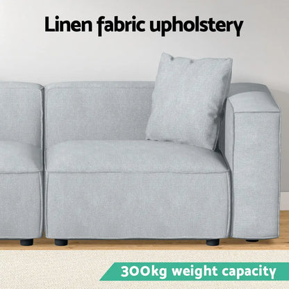 Modular Sofa Chaise Set 2-seater Grey