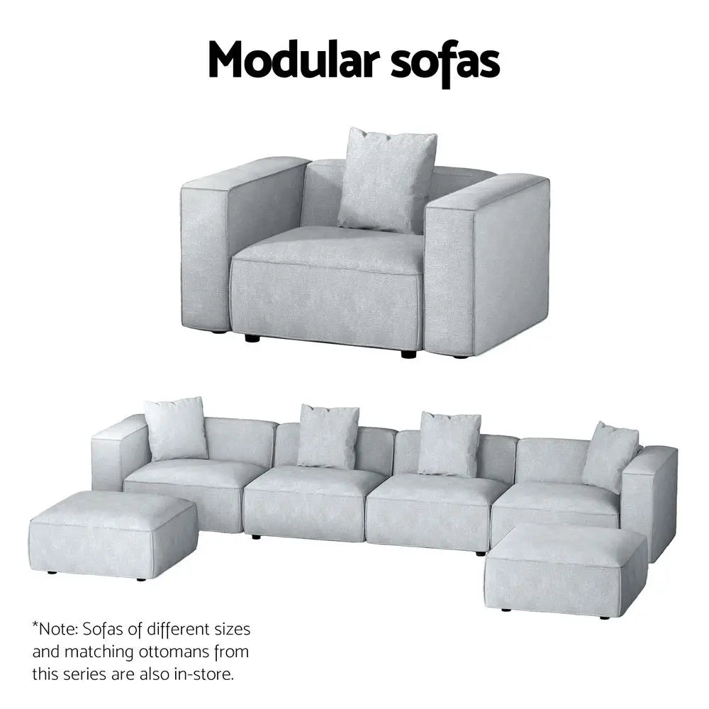 Modular Sofa Chaise Set 3-seater Grey