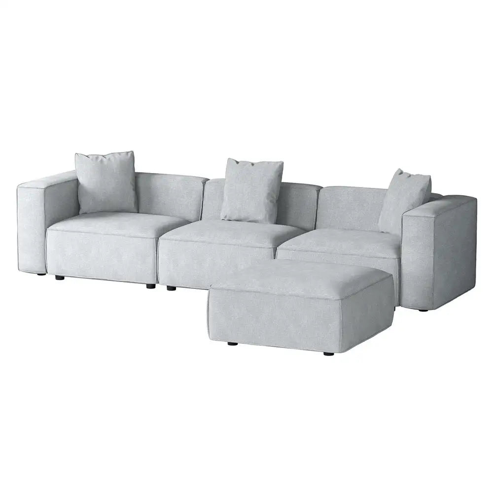 Modular Sofa Chaise Set 4-seater Grey