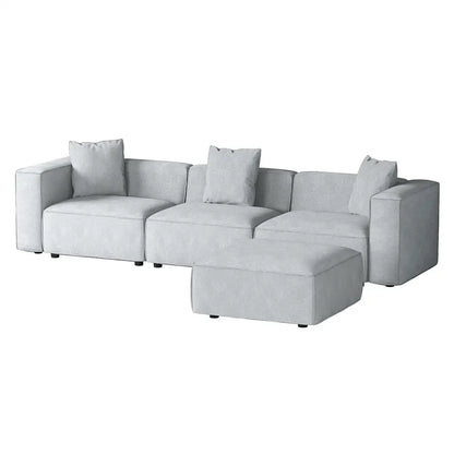 Modular Sofa Chaise Set 4-seater Grey