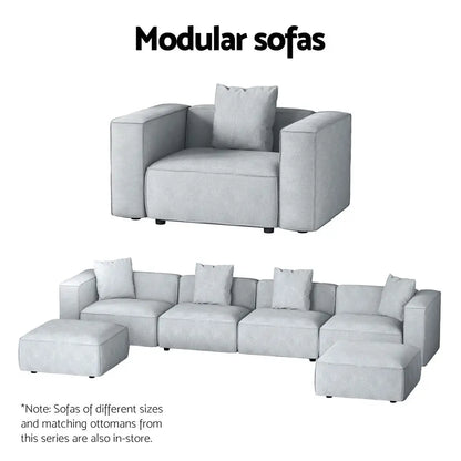 Modular Sofa Chaise Set 4-seater Grey