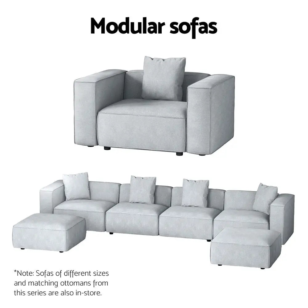Modular Sofa Chaise Set 4-seater Grey
