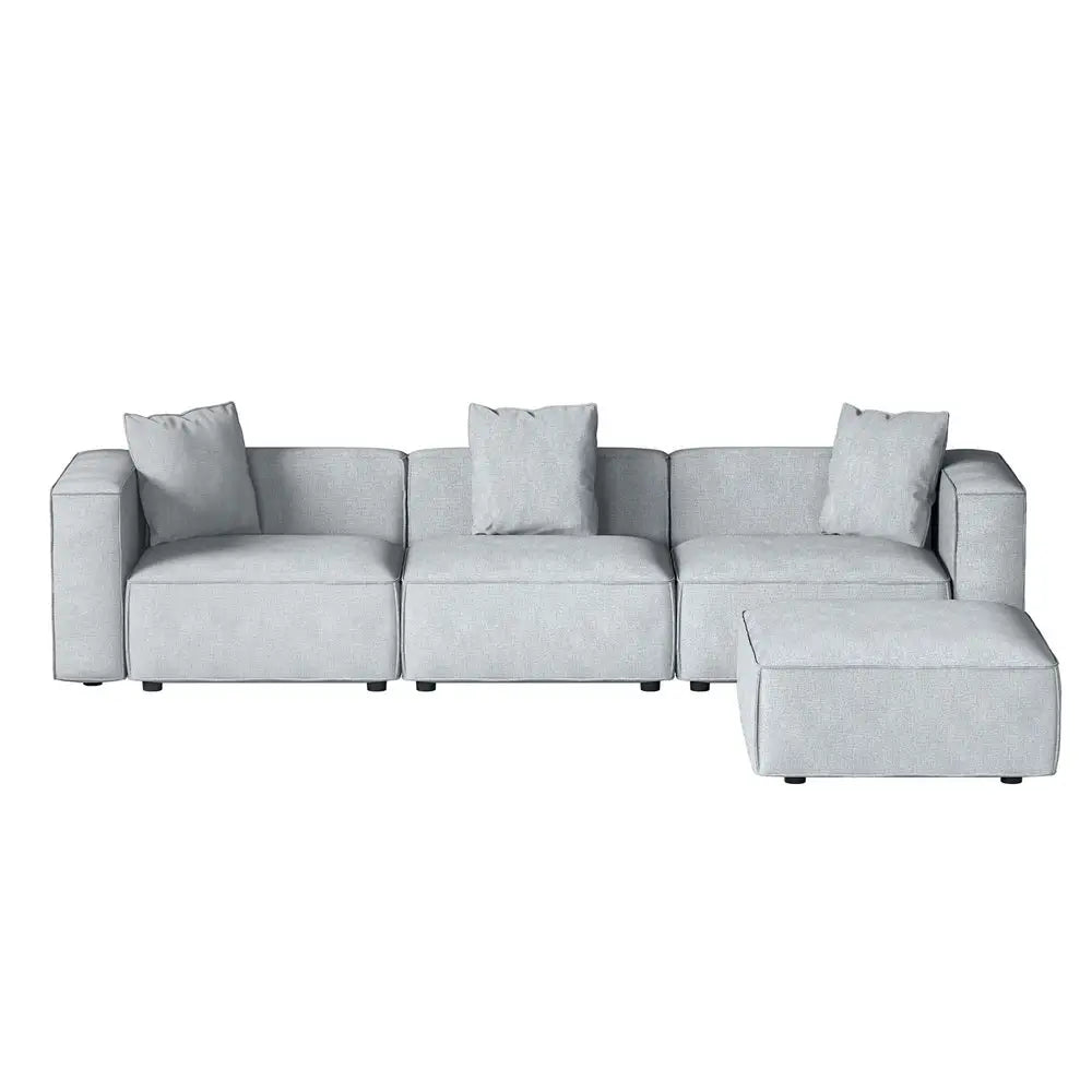Modular Sofa Chaise Set 4-seater Grey