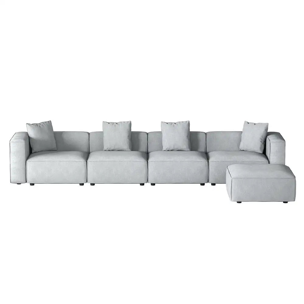 Modular Sofa Chaise Set 5-seater Grey
