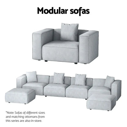 Modular Sofa Chaise Set 5-seater Grey