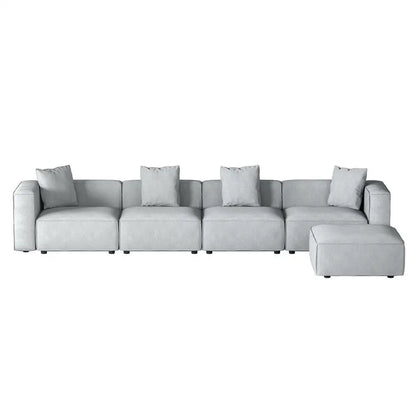 Modular Sofa Chaise Set 5-seater Grey