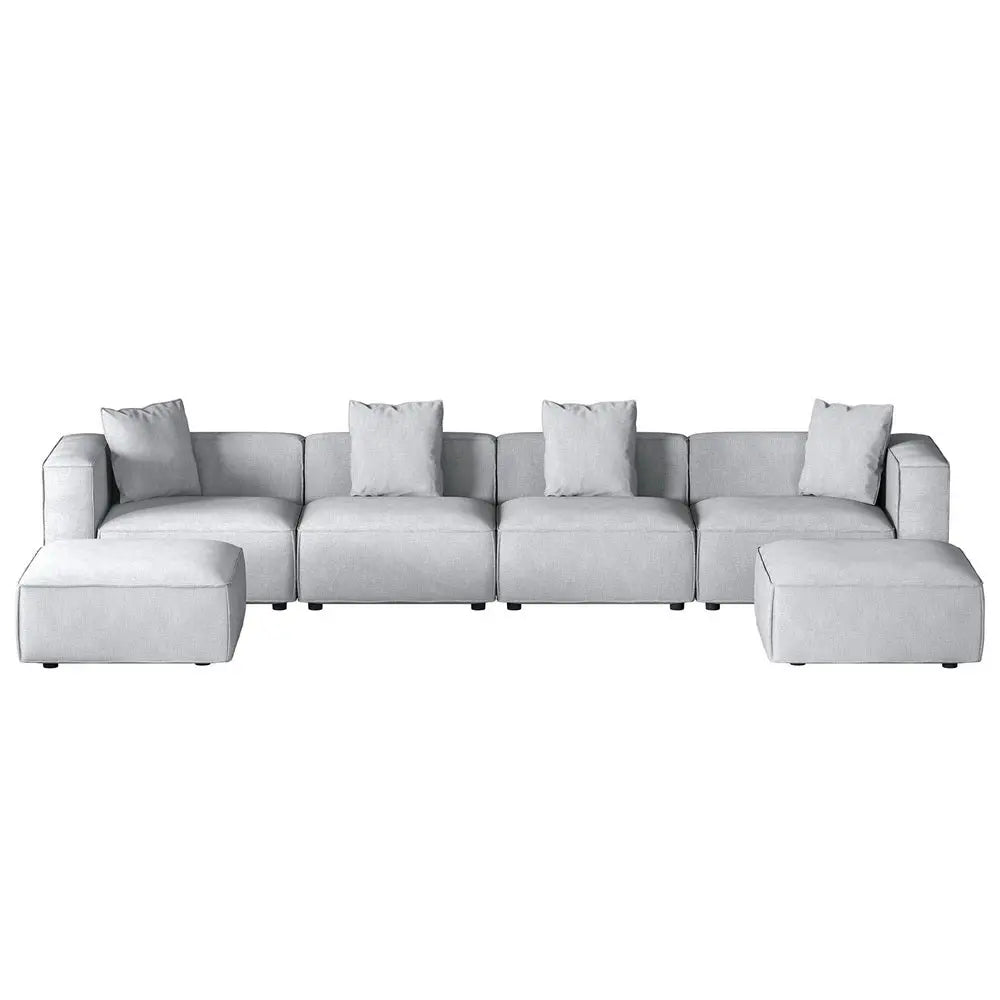 Modular Sofa Chaise Set 6-seater Grey